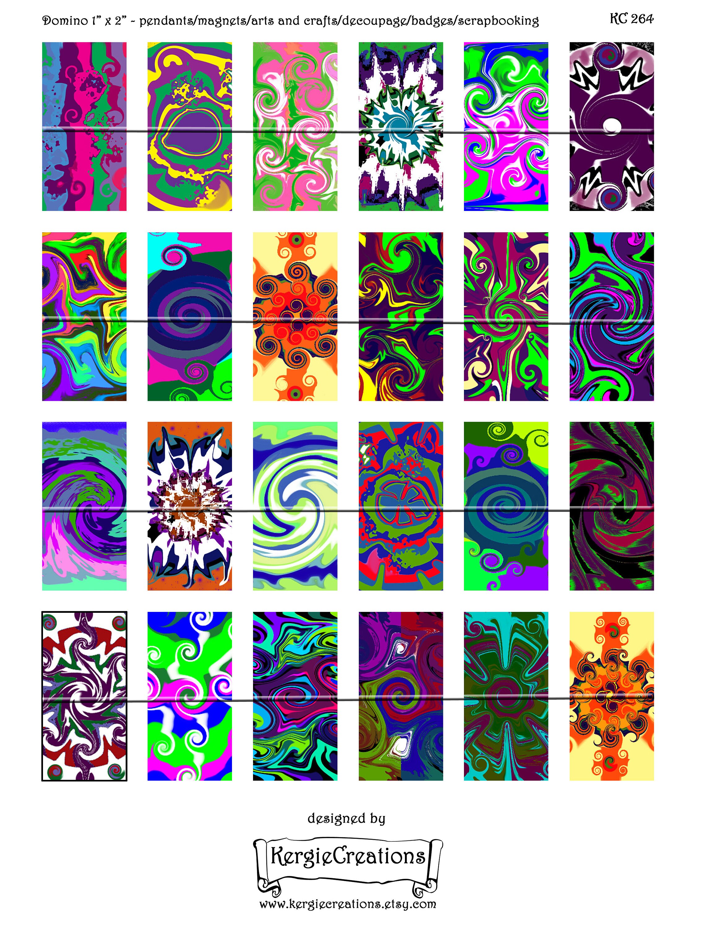 ABSTRACT DESIGNS - Digital Collage Sheet 1 X 2 Inch Domino Images for ...