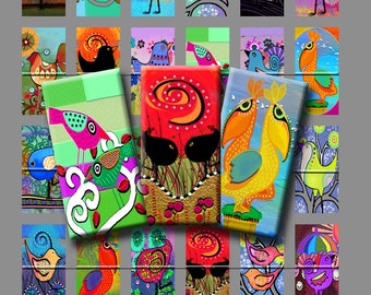 Vintage Birds 1 X 2 Inch Domino Digital Collage Sheet - INSTANT ...