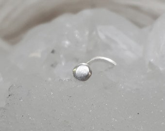 F L A T - D O T - Nose Stud // Eco Sterling silver // Choose wire gauge 22g 20g 18g 16g // Flat dot