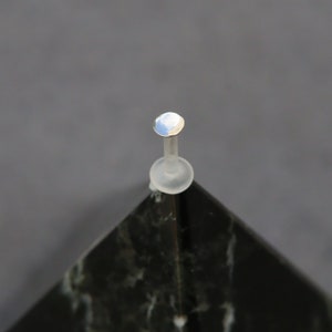 F L A T - D O T  BioFlex Piercing Stud // Eco Sterling silver // Choose wire gauge 18g 16g 14g