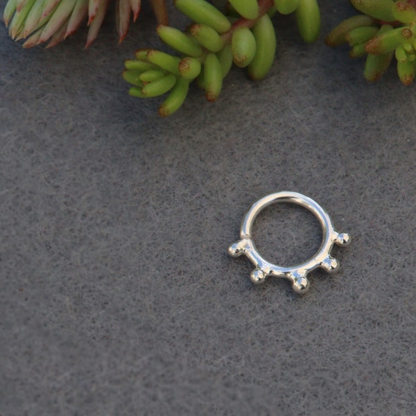 Handgefertigter Eco Sterling Silber Ohrring – Durchgehendes Piercing