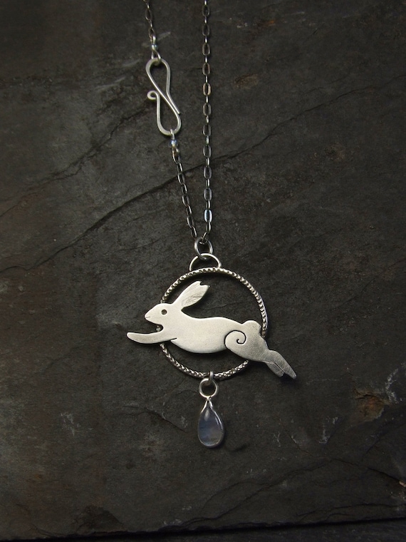 Sterling Silver Pendant Leaping Hare
