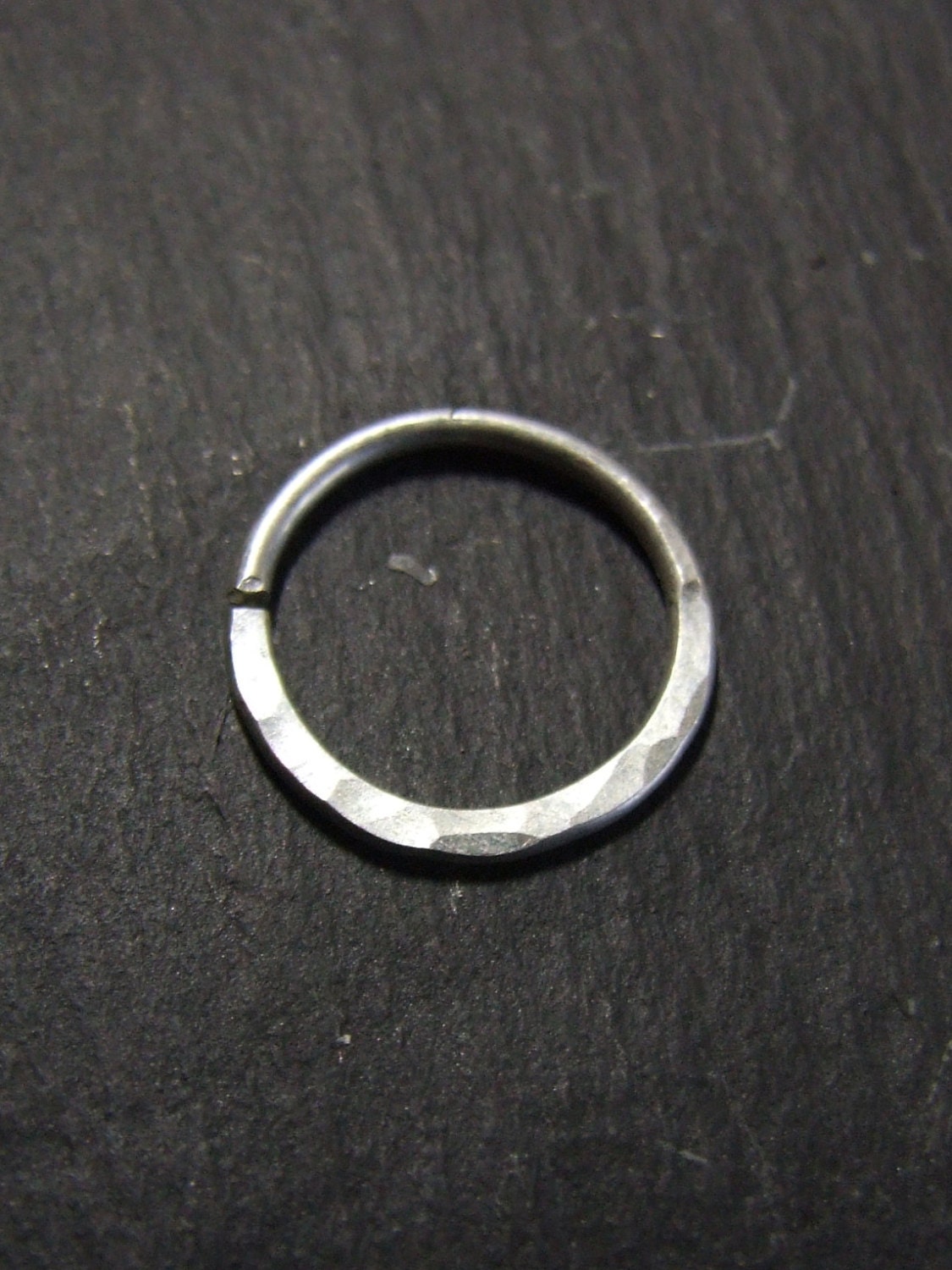 H A M M E R E D - H O O P // Eco Sterling Silver // Handmade Hammered…