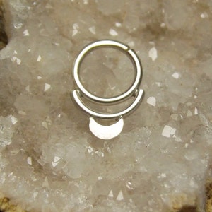 M O O N - G O D D E S S // Septum Piercing Continuous Hoop // Eco Sterling Silver // Gauge / Helix / Lobe / Nipple