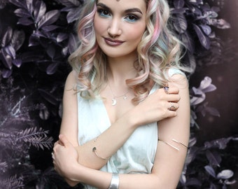 Elegant Armlet in Brass, Copper or Eco Sterling Silver,