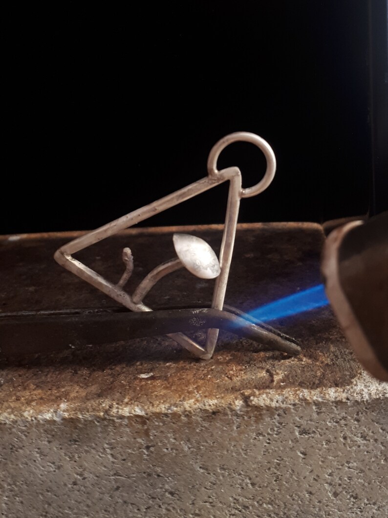 Handcrafted 3D Mushroom Necklace Eco Recycled Sterling Silver 925 Made to Order Artisan Silversmith Metalsmith