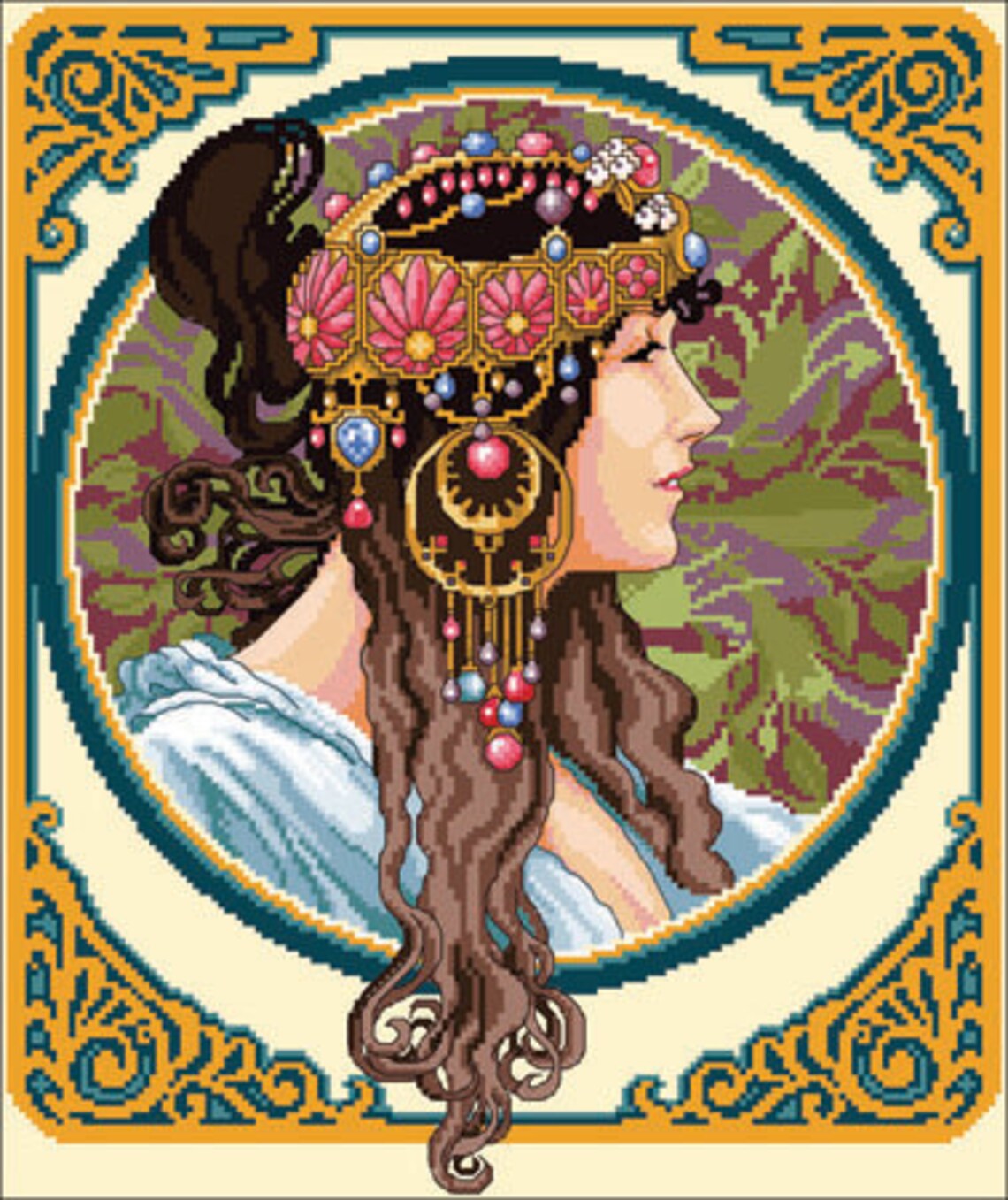 Art NouveauLovely Gypsy 1 Cross Stitch PdfPattern Etsy