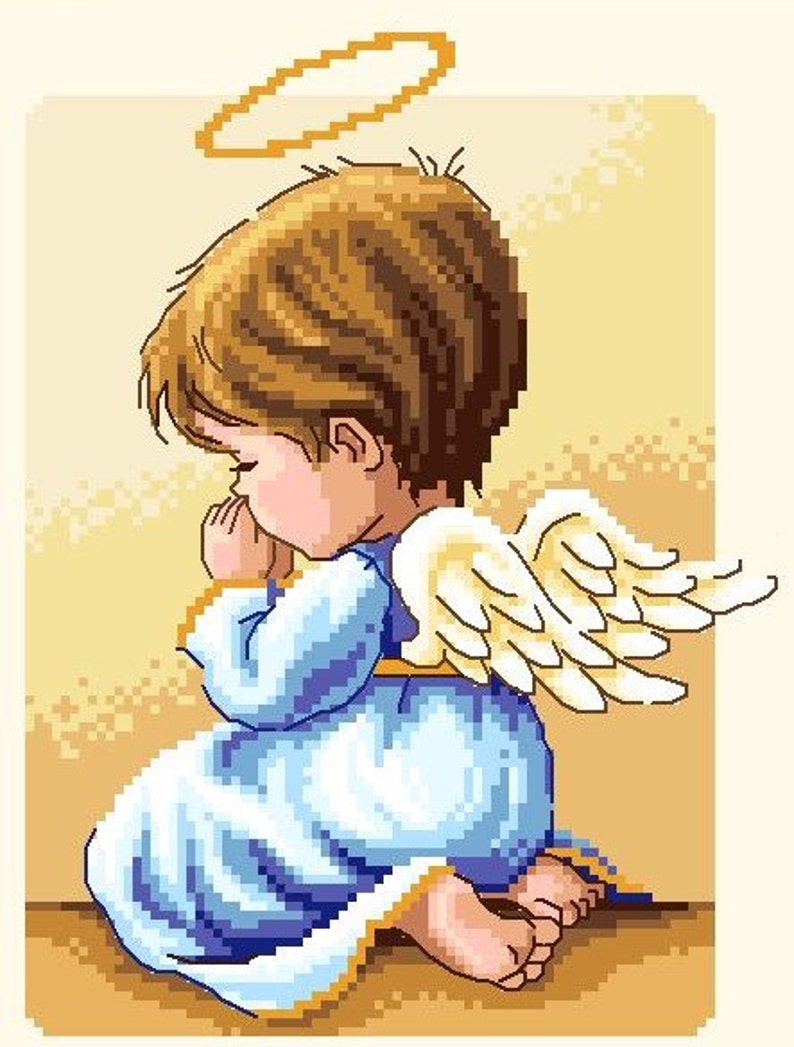 Angel GIRL & BOY 2 Patterns cross Stitch Pdf Patterns Etsy