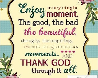 Enjoy the Moments -Cross Stitch PDF Pattern