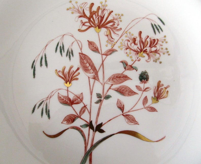 Vintage Bone China W4217 Six Wedgwood Honeysuckle Rust Dinner Plates Gift Made in England
