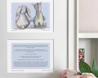 Der Velveteen Rabbit Kunstdruck - Velveteen Rabbit Hochzeitslesung - Velveteen Rabbit Hochzeitsgeschenk - Illustrierter Velveteen Rabbit Druck