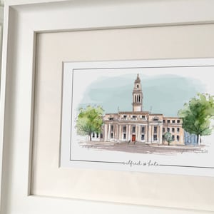 Impresión artística giclée personalizada del Ayuntamiento de Marylebone - Impresión dibujada a mano - Hecho a medida - Ayuntamiento de Marylebone - Ilustración para bodas