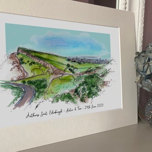Arthur's Seat Edimburgo Scozia Stampa artistica giclée - Regalo di fidanzamento Arthur's Seat personalizzato - Regalo di anniversario - Arthur's Seat Acquerello