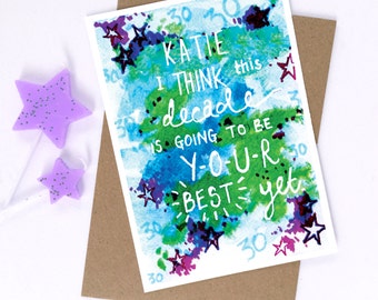 Personalised 30th Birthday Card