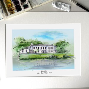 Morden Hall South London personalisierter Giclée-Druck - morden Hall Hochzeitsgeschenk - morden hall Aquarell Illustration - morden hall Kunst