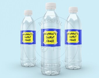 Personalized Secret Stuff Labels - Printable Space Jam Secret Stuff Water Bottle, Personalized Water Bottle Labels, Basket Ball Party