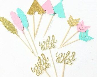 Wild One Party - Wild One Birthday, Wild One Cupcake Toppers, Wild One Toppers, Boho Party, Boho Cupcake Toppers, Boho Toppers, Tribal Party