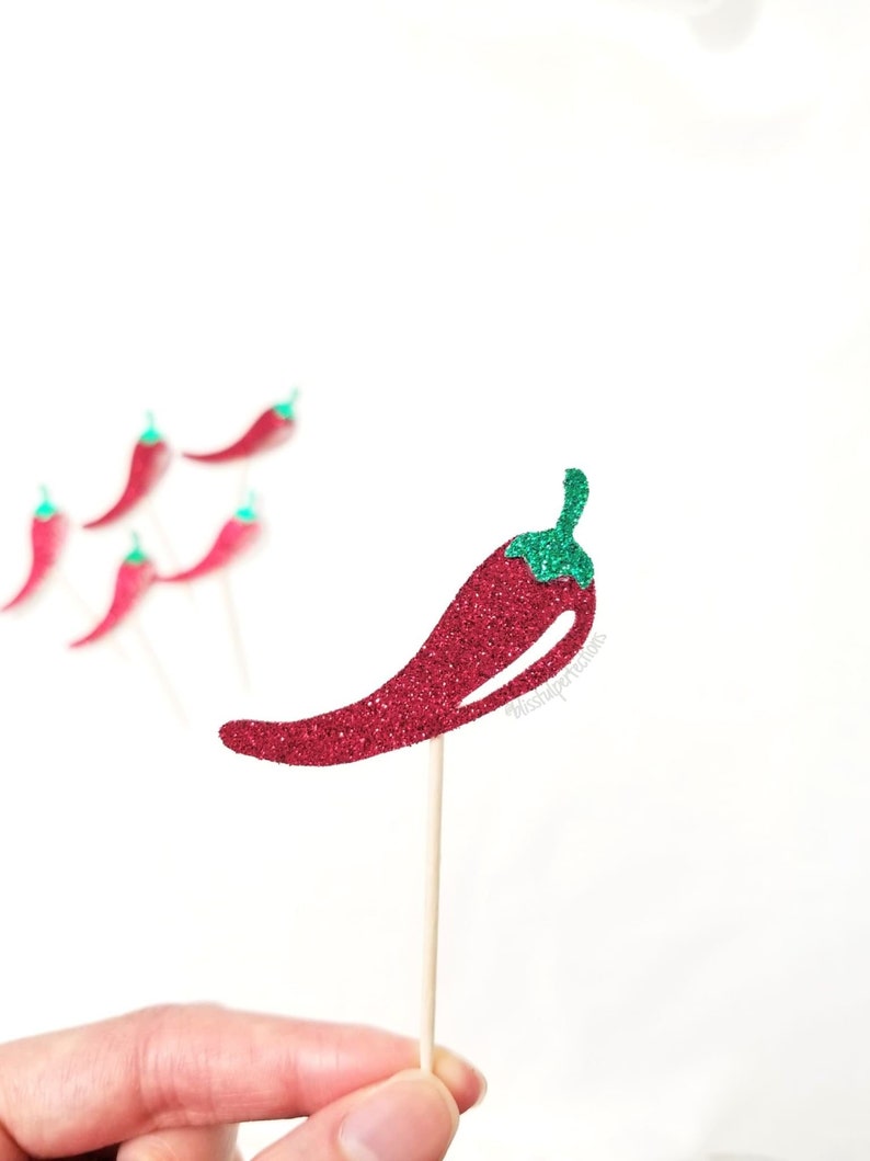 Chili Pepper Toppers Chili Cook Off Party Decor Fiesta Etsy