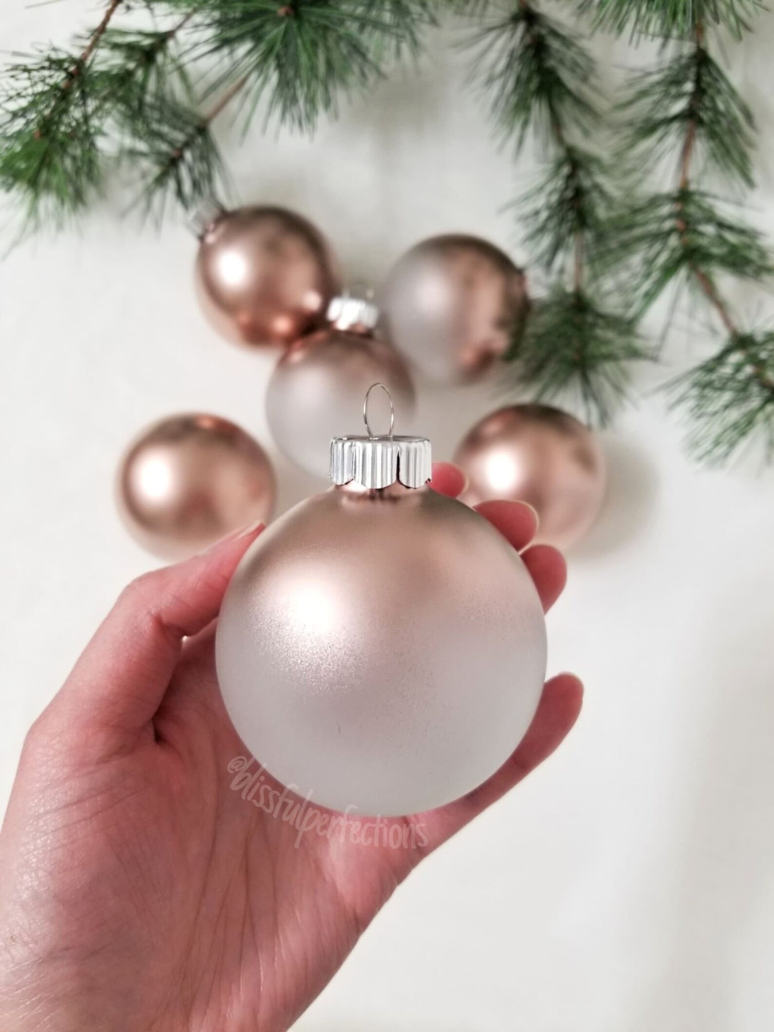 Rose Gold Ornaments Rose Gold Christmas Frosted Rose Gold Etsy