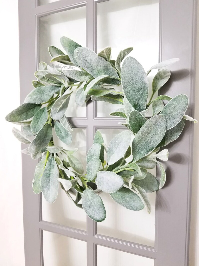 Lambs Ear Wreath Lamb's Ear Farmhouse Wreath Natural Etsy