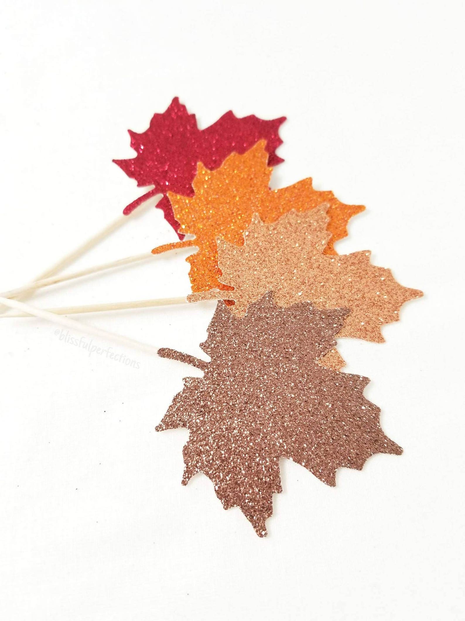 Maple Leaf Cupcake Toppers Fall Cupcake Toppers Fall Party Etsy