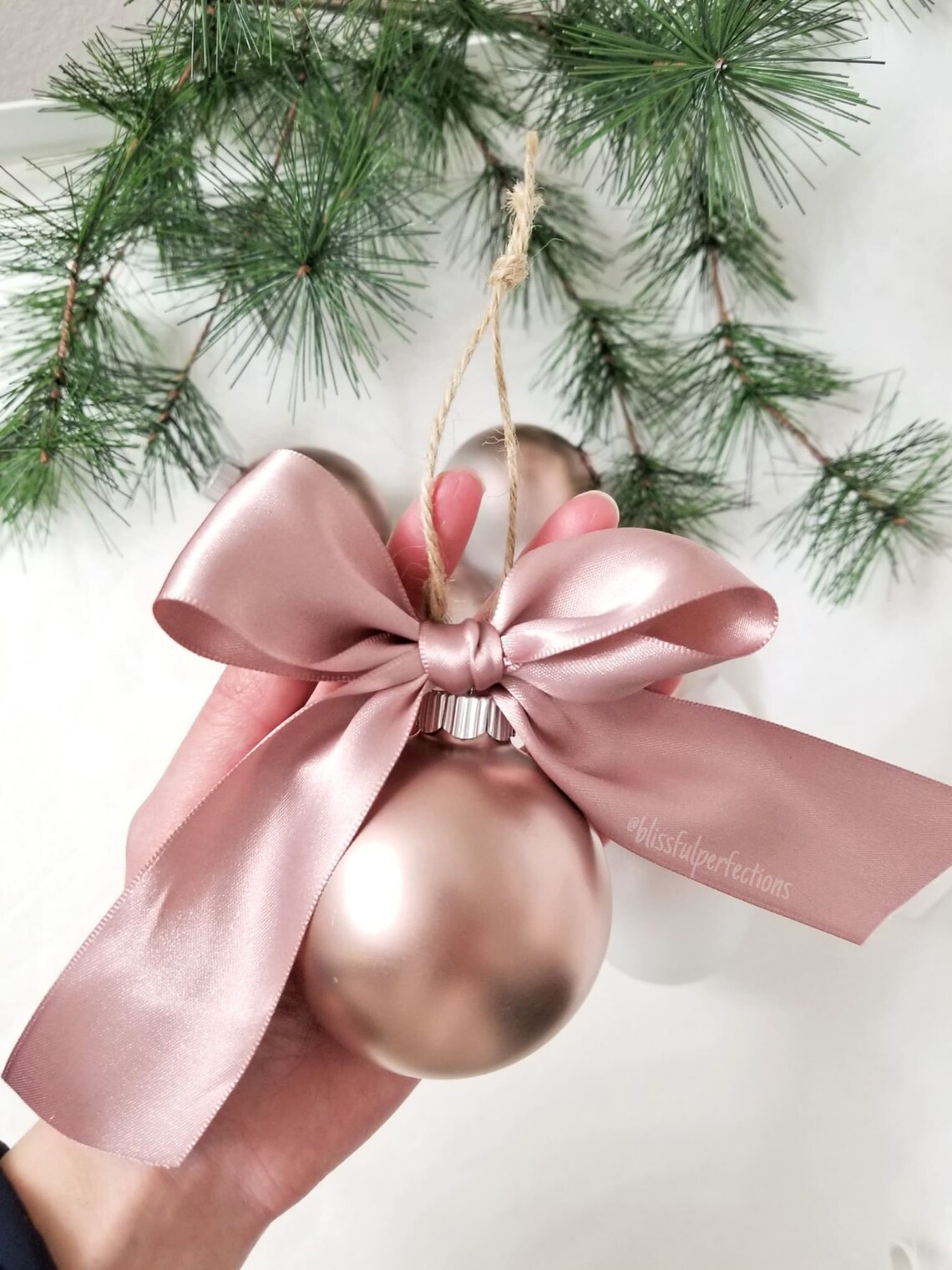 Rose Gold Ornaments Rose Gold Christmas Frosted Rose Gold Etsy