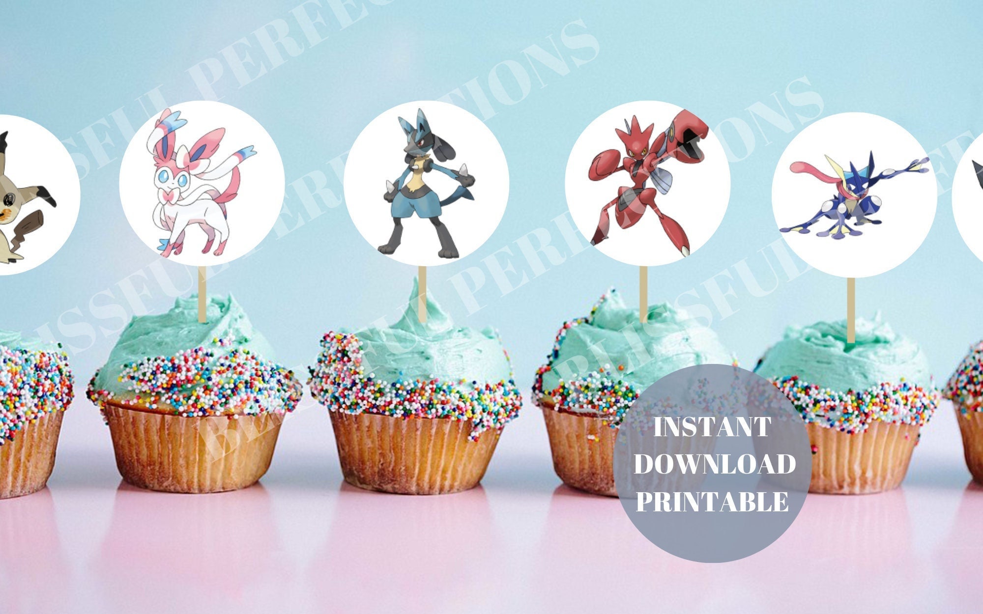 Printable Pokemon Cupcake Toppers Pokemon Birthday Party - Etsy Denmark