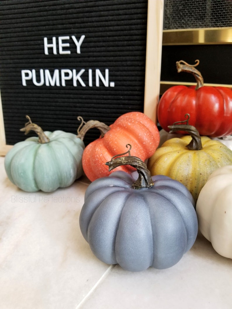 Colored Pumpkin Decor Fall Pumpkin Decorations Mint Etsy