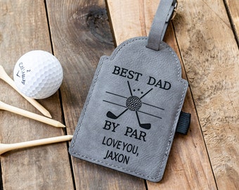 Personalized Engraved Golf Bag Tag with Tees - Leather Golf Bag Tag - Father's Day Gift - Gift for Dad - Golf Gifts - Personalized Golf Tag