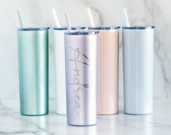 Custom Personalized Laser Engraved Skinny Tumbler with Name