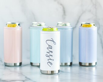 Personalized Skinny Can Cozie - Engraved Drink Holder - Custom Skinny Beverage Cooler - Skinny Can Cozie- Custom Engraved Can Holder