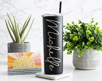 Custom Personalized Laser Engraved Skinny Tumbler with Name