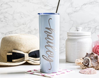 Custom Personalized Laser Engraved Skinny Tumbler with Name