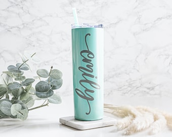 Custom Personalized Laser Engraved Skinny Tumbler with Name