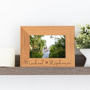 Custom Engraved Wood Picture Frame - Custom Picture Frame - Engagement Gift - Wedding Gift - Housewarming Gifts - Christmas Gift
