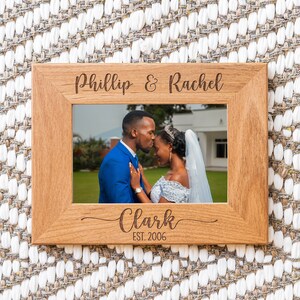 Custom Engraved Wood Picture Frame - Custom Picture Frame - Engagement Gift - Wedding Gift - Housewarming Gifts - Christmas Gift