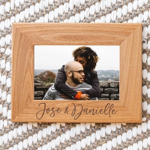 Custom Engraved Wood Picture Frame - Custom Picture Frame - Engagement Gift - Wedding Gift - Housewarming Gifts - Christmas Gift
