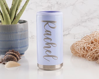 Personalized Slim Can Cooler - Engraved Drink Holder - Custom Skinny Beverage Cooler - Custom Engraved Can Holder - Bridesmaid Gift