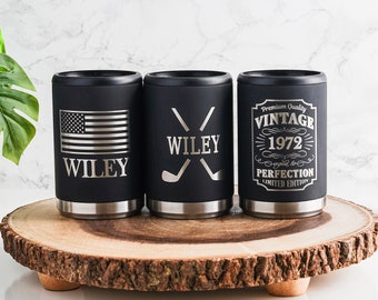 Personalized Engraved Can Cooler Stainless Steel Beer Holder