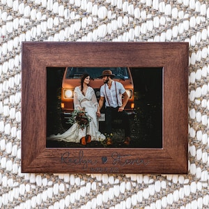 Custom Engraved Wood Picture Frame - Custom Picture Frame - Engagement Gift - Wedding Gift - Housewarming Gifts - Christmas Gift