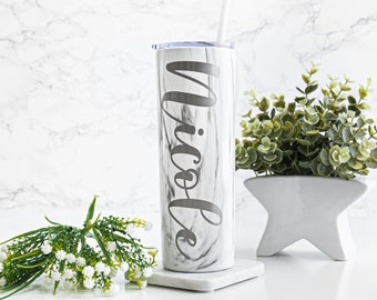Custom Personalized Laser Engraved Skinny Tumbler with Name