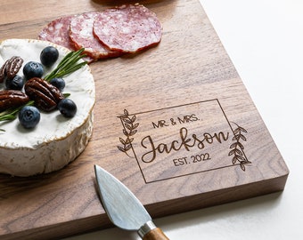Personalized Engraved Wood Cutting Board - Charcuterie Cheese Board - Custom Cutting Board - Serving Board - Wedding Gift - Engagement Gift