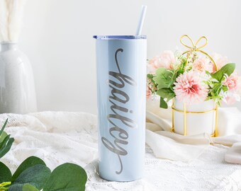 Custom Personalized Laser Engraved Skinny Tumbler with Name