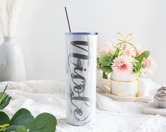 Personalized Skinny Tumbler - Custom Engraved Tumbler - Personalized Cup - Gift for Her- Gift- Personalized Tumbler - Coffee- Coffee Tumbler