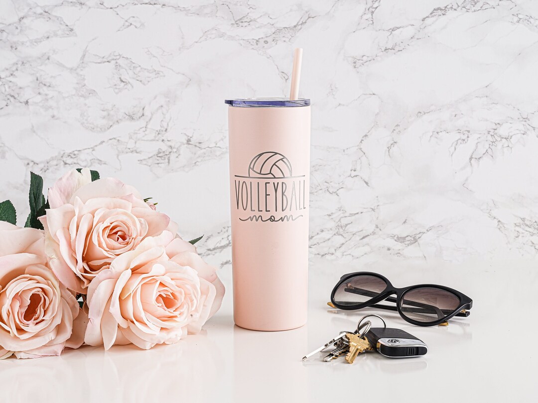 Personalized Sports Mom Tumbler Laser Engraved Skinny Tumbler With