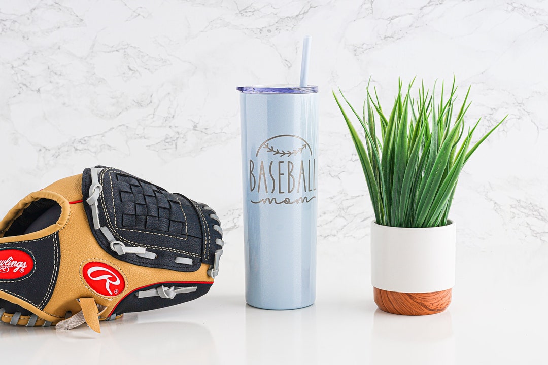 Personalized Sports Mom Tumbler Laser Engraved Skinny Tumbler With