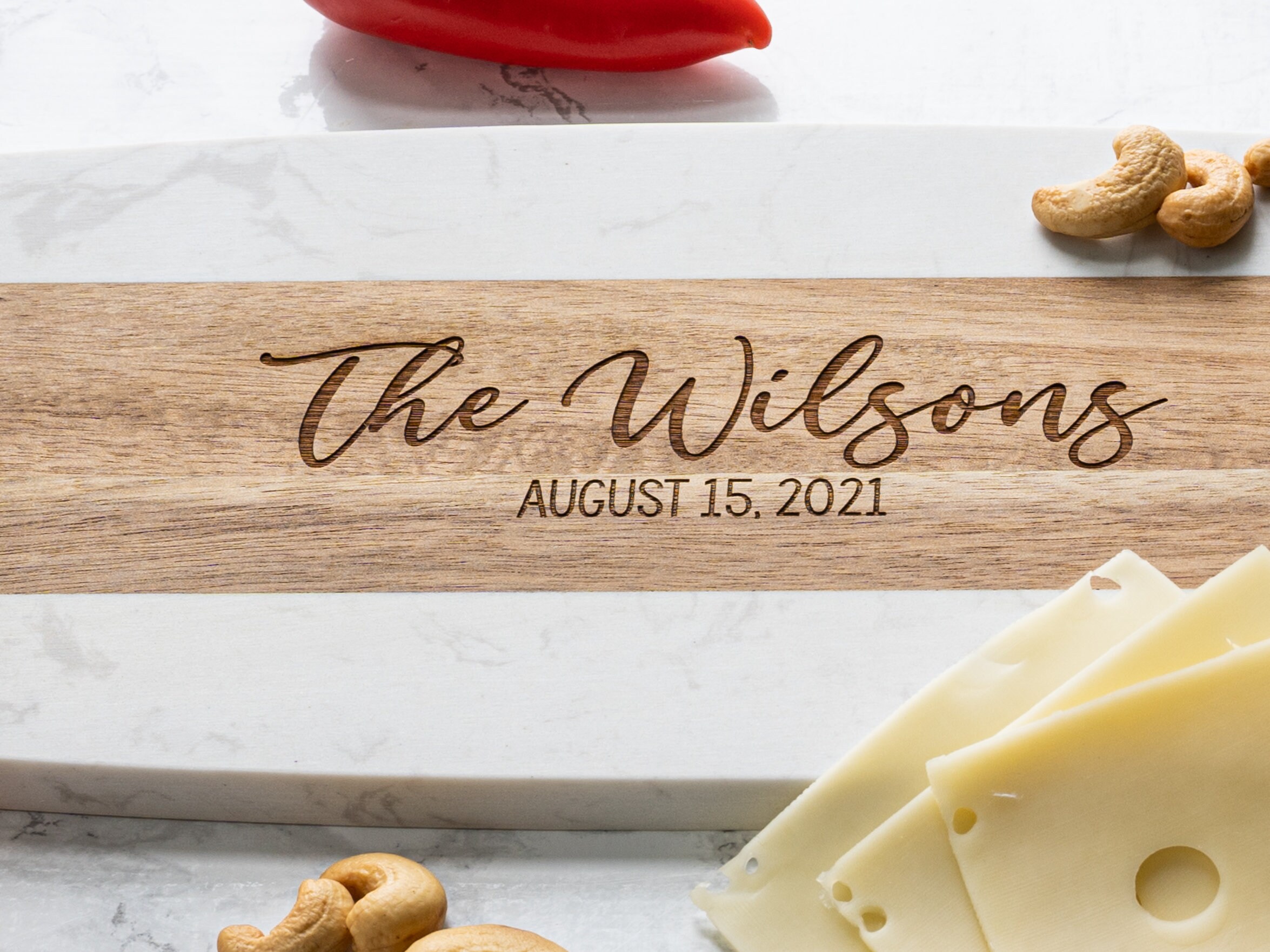 Personalized Marble Cheese Board Custom Cutting Board With Etsy