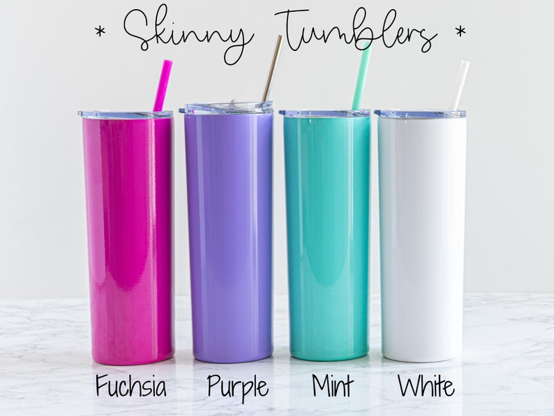 Personalized Skinny Tumbler with Straw Custom Engraved Tumbler Personalized Cup Gift for Her Personalized Tumbler Coffee Tumbler image 5