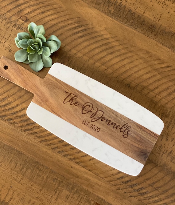Personalized Marble Cheese Board Custom Cutting Board With Etsy