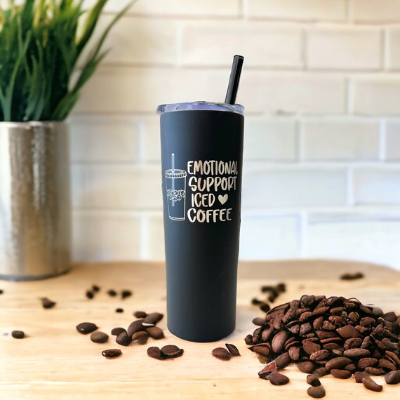 Personalized Skinny Coffee Tumbler With Straw Custom Engraved